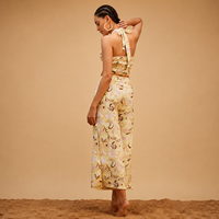 Ensemble deux pièces décontracté Way to the Waves en coton tissé de qualité supérieure, style bohème, pour femme, léger, blanc, avec shrug à carreaux longs
