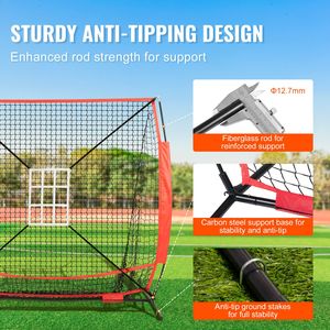 Rete Portatile 5x5 piedi per Allenamento di Baseball e Softball: Attrezzatura per Battuta, Ricezione, Lancio e Protezione Posteriore - Product Image 3