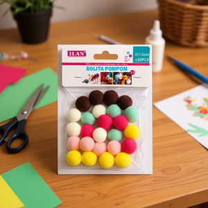 ILAN Pompon 2.0 Cm Multicolor Decoraciones Artesanales Para Proyectos DIY - Product Image 2