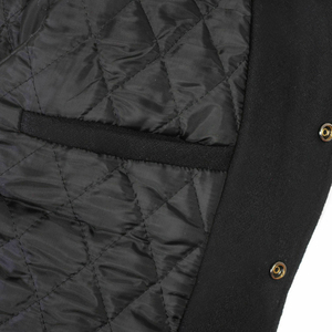 Customized Men's Varsity <b>Jacket</b> in <b>Winter</b> Wool Stand Collar <b>Leather</b> Sleeves Available Bright Colors High Quality Canvas Fabric - Product Image 2