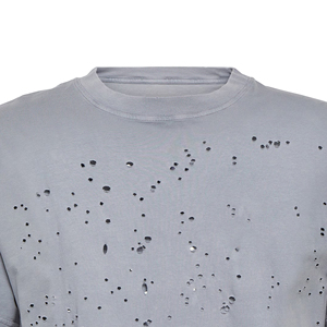 T-shirt en coton délavé et vieilli pour homme, 200 g/m², avec logo personnalisé, style vintage délavé, streetwear décontracté, OEM, marque privée, vente en gros - Product Image 3