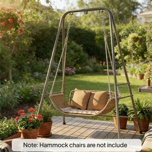 Outdoor Gray Hammock Chair <b>Frame</b> Patio <b>Swing</b> Support for Hammocks - Product Image 1