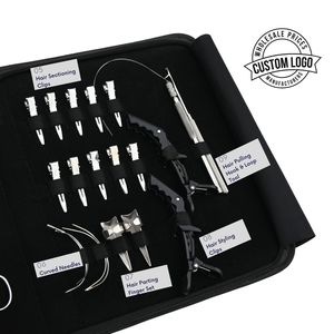 Hair Extension <b>Tools</b> <b>Kit</b> Flat Beads Crimping MicroLink Removal Plier Pulling Hook Threading Loop <b>Tool</b> <b>Mini</b> Scissor Styling Clips - Product Image 4
