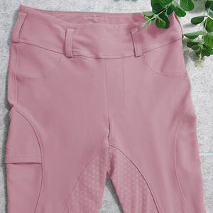 Pantalon d'équitation professionnel en silicone pour homme, taille haute, couleur unie, coupe ajustée avec fermeture à boucle et poches standard pour l'équitation - Product Image 5