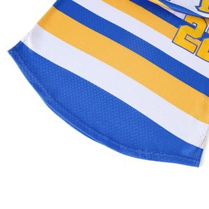 เสื้อเบสบอล SGRHO สีขาว น้ำเงิน ทอง ลายทางตัวอักษรกรีก ปี 1922 แขนสั้น คอวี สำหรับชมรม วิทยาลัย ทีมกีฬา - Product Image 4