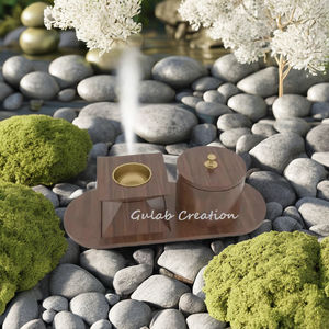 Brûleur d'encens Mabkhara en bois fabriqué à la main ensemble de Mubkhar porte-Oud et Bakhoor arabe traditionnel pour parfum de maison et cadeaux - Product Image 1