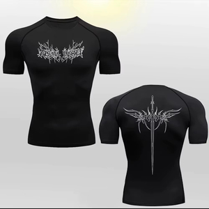 <b>Men</b> Short Sleeve <b>Compression</b> T <b>Shirt</b> Anime Printed Boxing Rash guard Quick Dry Gym Fitness Tight To Stylish UV Sun Protection - Product Image 1