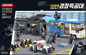 OXFORD TOWN Special Force Urban Public Security Building <b>Blocks</b> <b>Plastic</b> ABS Emergency Rescue Scene Policeman Construction Toy - Product Image 3