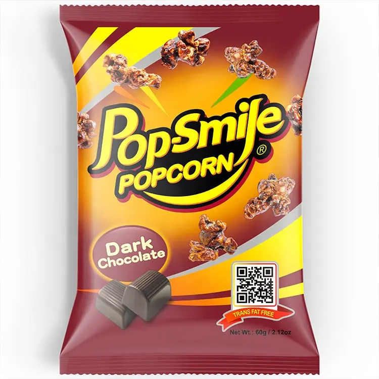 Amostra grátis de sabor de chocolate escuro tipo borboleta lanche popcorn