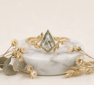 Anillo de Ágata Musgosa Enchanted Garden, Joyería Nupcial Inspirada en la Naturaleza, Colección de Lujo para Bodas, Proveedor OEM - Product Image 3