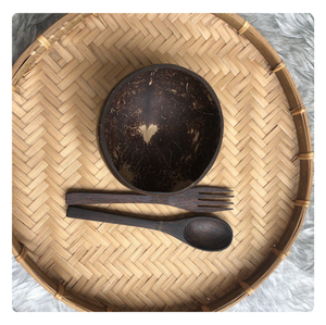 Tazón para Servir de Cáscara de Coco Estilo Ecológico, Vajilla Reutilizable Hecha a Mano Natural para Uso Diario - Product Image 1