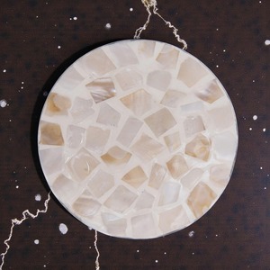 Handcrafted Modern Square Mother-of-Pearl Mosaic MOP Inlay <b>Coaster</b> Set with Holder From REHMAN CRAFT - Product Image 5