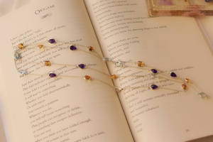 Collar TriAura Harmony con Amatista Verde y Citrino en Bisel con Cadena de Plata de Ley 925, Collar de Moda - Product Image 5