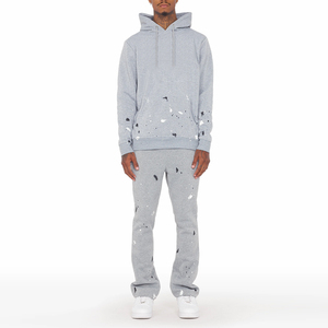 Conjunto de Sudadera con Capucha y Pantalones Deportivos Unisex Personalizados, Estilo Urbano, 100% Algodón, con Estampado Puff, Pantalones Deportivos Anchos para Hombre - Product Image 1