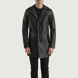 Trex Exports <b>Mens</b> Latest Style Winter <b>Leather</b> <b>Jacket</b> Fashionable New Arrival Solid Color with Front Logo - Product Image 2