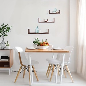 Mango Wood <b>Floating</b> <b>Wall</b> <b>Shelf</b> Set Dark Walnut Finish Wholesale India - Product Image 4