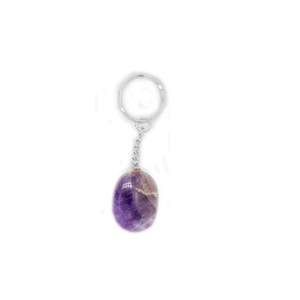 Porte-clés en cristal de haute qualité, améthyste ovale, pierre naturelle, cadeau pour femmes, grossiste en porte-clés - Product Image 1