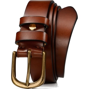 Ceinture Classique Homme en Cuir de Vachette Véritable, Robuste, Style Antique, Boucle Solide, Étanche et Écologique - Product Image 6