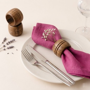 Handmade Natural Wood Napkin Rings Set for Wedding Party Decoration Dining <b>Table</b> Decor Customizable Bulk Orders Available - Product Image 1