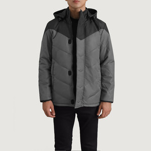 DANISH IMPEX Doudoune grise à capuche pour homme, fermeture éclair, coupe-vent, manteau d'hiver décontracté, coupe régulière, réversible, respirant, haute performance - Product Image 3