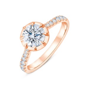 Anillo Micro Redondo Halved Octelle para Producto Más Vendido con 1 Diamante Redondo Cultivado en Laboratorio de 1.00 Quilates DEF VS Oro Sólido de 10K 14K 18K - Product Image 3