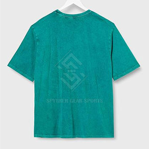 T-shirts pour hommes grande taille à prix raisonnable, couleur unie, effet délavé, avec logo personnalisé, écologiques, séchage rapide, respirants, en polyester/coton - Product Image 2