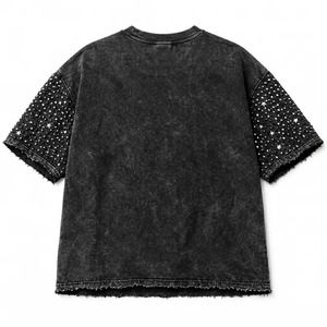 Débardeur personnalisé avec graphisme en strass imprimé DTG, 100% coton jersey, tissu doux, design tendance, t-shirt unisexe, vente en gros OEM - Product Image 2
