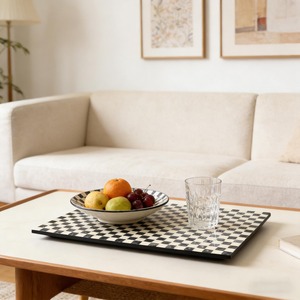 Centro de mesa giratorio de madera y nácar hecho a mano para servir comida, como pieza central de mesa y para ocasiones especiales. - Product Image 4