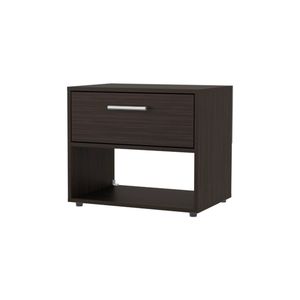 Table de chevet teintée en noyer avec 1 tiroir, meuble élégant et pratique - Product Image 3