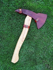 Stainless Steel Industrial Grade Custom Handmade Flat <b>Backed</b> Hunting Axe with Wood Handle for Camping and Hunting Viking Axe - Product Image 5