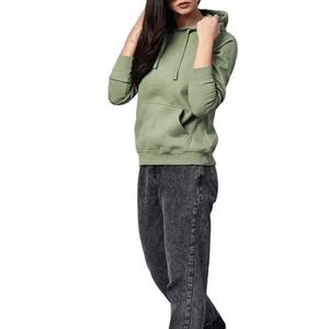 <b>Polyester</b>/Cotton Oversized Crew Neck Breathable Anti-Shrink Winter Pullover Front Custom Logo Lined Full Sleeve Women's Hoodies - Product Image 4
