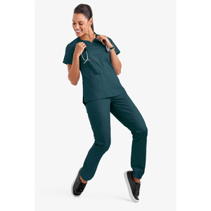 Blouses médicales unisexes de haute qualité à col en V, personnalisables avec logo, service OEM, uniformes d'infirmière confortables pour hôpitaux et établissements médicaux - Product Image 6