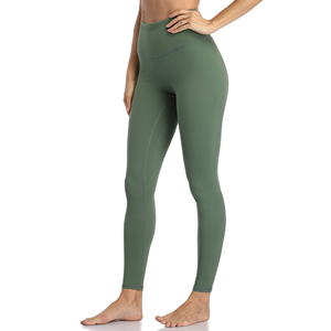 Leggings pour femmes à taille élastique, respirants, couleur unie, tissu personnalisé, légers, en spandex/polyester, style polyvalent - Product Image 3