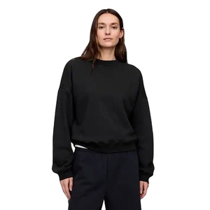 Design personnalisé dames sweat-shirt surdimensionné pour l'automne hiver confortable tissu polaire coupe ample col rond pull haut - Product Image 1