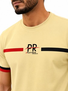 Custom Made Hip hop unique Style Summer casual Wear T-Shirt For Man with <b>white</b> stripes 100% Cotton Oversized hip hop men's <b>tee</b> - Product Image 4