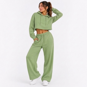 Conjunto de Ropa de Dos Piezas para Mujer, Cómodo para el Día a Día, Sudadera Suave y Pantalones de Corte Holgado para el Hogar, Viajes y Estilo Casual - Product Image 1