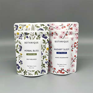 Pochette à fermeture éclair Doypack pour l'emballage du thé en vrac |   Plastique laminé |   Encoche de déchirement |   Fabricant vietnamien - Product Image 2