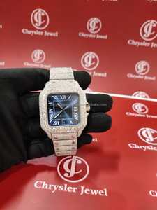 Reloj de diamante de moissanita fina hecho a mano de último diseño, reloj inteligente de cristal con banda de acero inoxidable para ocasiones especiales, servicio personalizado - Product Image 2