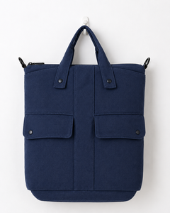 Sac fourre-tout en toile bleue, sac à main minimaliste à bandoulière avec poche supérieure zippée, idéal pour le shopping quotidien et les voyages - Product Image 1