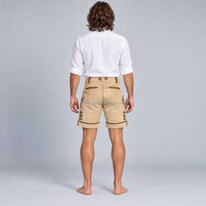 Men's Alpine Bavarian <b>Shorts</b> with Decorative Front Buttons Classic Heritage Styling and Premium Material for Festival Events - Product Image 3