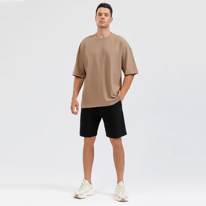 Ensembles décontractés pour hommes d'été, t-shirt à manches courtes uni, shorts, vêtements de rue, ensembles de sport, ensemble 2 pièces - Product Image 4