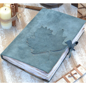 Journal en cuir suédé véritable fait main, journal rustique, carnet de voyage avec fermeture à ruban esthétique, pages vintage - Product Image 2