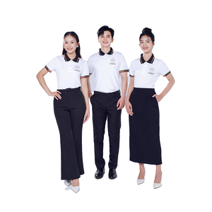 Conjunto de Uniforme Unisex de Poliéster Tejido para Cafetería, Restaurante y Panadería, Camiseta Polo y Delantal Personalizables, Ropa de Trabajo para Personal - Product Image 5