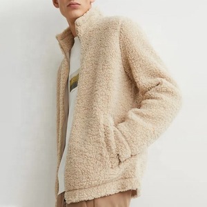 Warm <b>Fleece</b> <b>Sherpa</b> Jackets Faux Shearling Coats Oversized Winter Teddy Coat Zipper Outwear Men's Jacket - Product Image 3