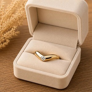 New Arrival IGI Certified Round Cut Lab Grown Diamond 10K 14K 18K Solid Gold Curved Wide Wedding Band Solitaire Ring Bridal Ring - Product Image 3