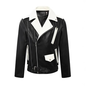 Veste en cuir 100% pour homme, style moderne, zippée, coupe-vent, printemps automne, décontractée - Product Image 4
