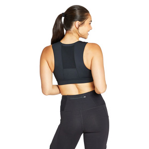 Women's Customized Fitness Logo Design Breathable Running Sports Padded <b>Bra</b> Medium Support <b>Racerback</b> 100% Nylon Yoga Vest Tank - Product Image 2