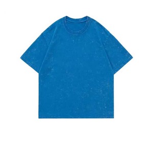 OEM Low MOQ Wholesale Men's Cotton Vintage Acid Wash T Shirts Casual Blank Oversized O Neck Tee Plus Size High Street Man Shirts - Product Image 4