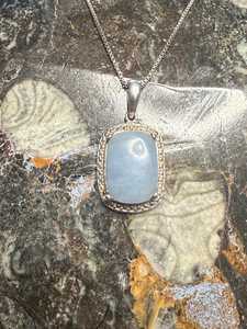 NIKHIL GEMS Pendentif Breloque Rectangulaire Cabochon en Argent Sterling Fait Main, Bleu Ellensburg Naturel, Style Vintage, Unisexe, pour Fiançailles - Product Image 6