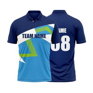 เสื้อคริกเก็ตแบบกำหนดเอง ออกแบบได้ตามต้องการ เสื้อโปโลสำหรับทีม เสื้อยืดโปโลสำหรับเล่นกีฬา พร้อมชื่อและหมายเลขผู้เล่นสำหรับผู้ชาย - Product Image 2